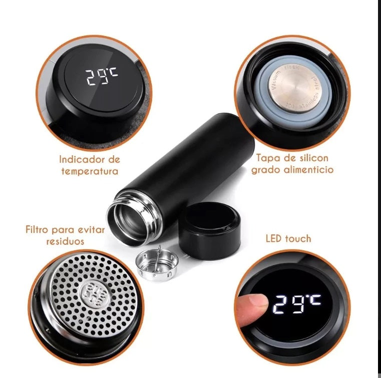 Botella Térmica Smart 500ml | Pantalla Táctil y Filtro de Acero Inoxidable